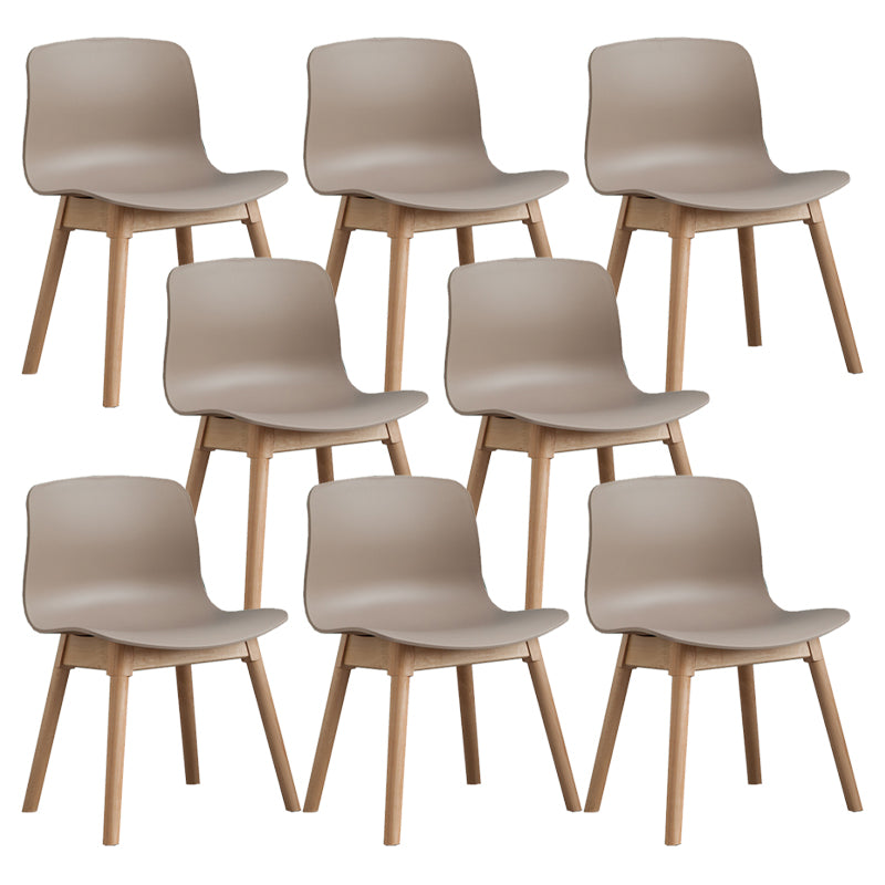 Natural Beech Legs Side Chair Scandinavian Armless Dining Chairs
