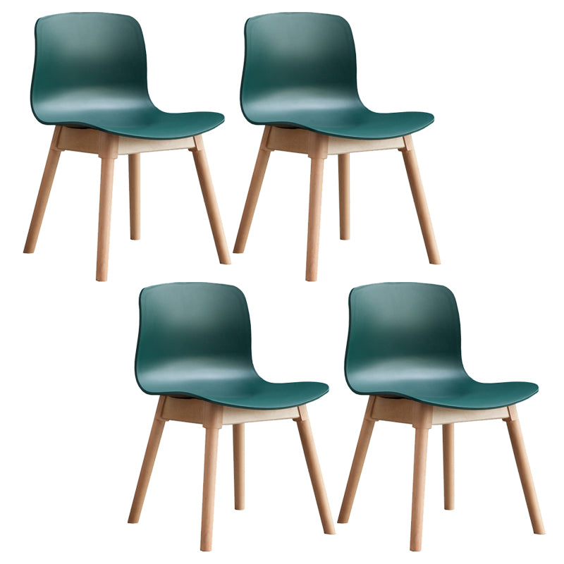 Natural Beech Legs Side Chair Scandinavian Armless Dining Chairs