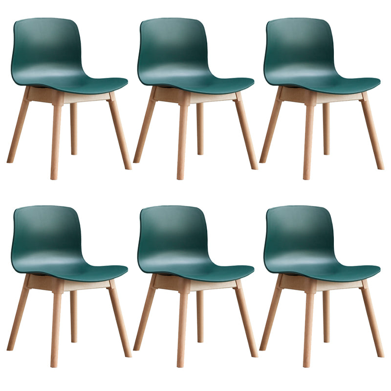 Natural Beech Legs Side Chair Scandinavian Armless Dining Chairs