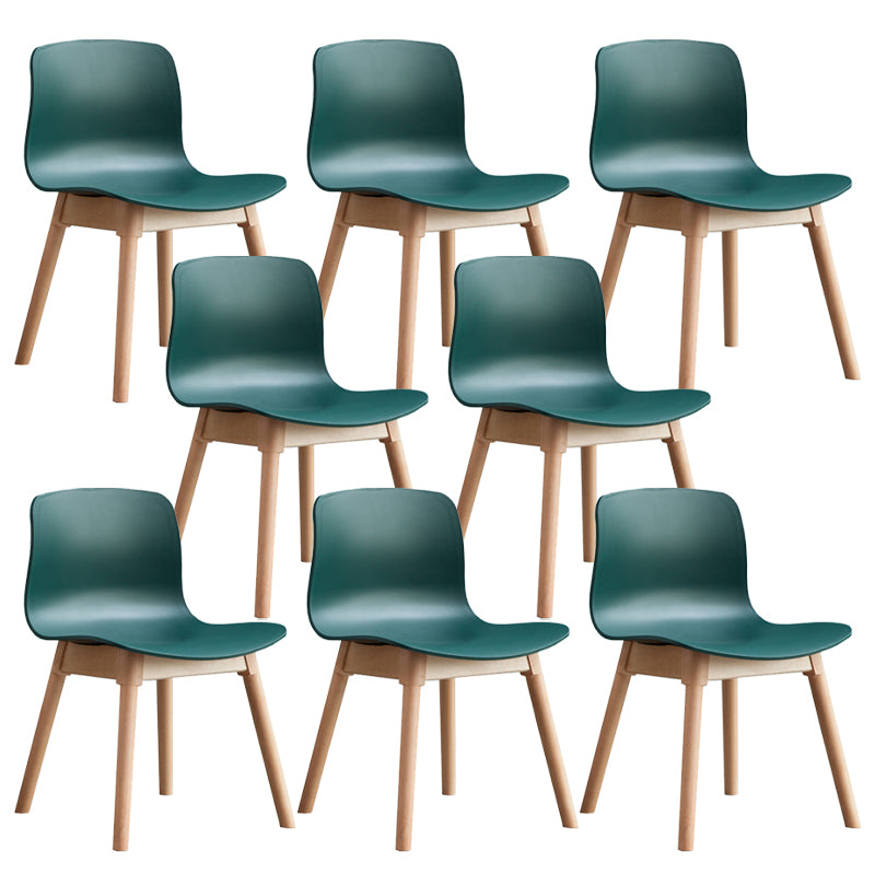 Natural Beech Legs Side Chair Scandinavian Armless Dining Chairs
