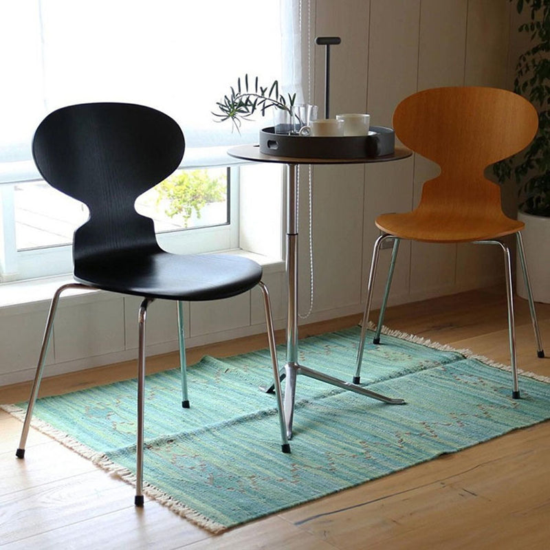 Metal and Wood Armless Dining Chairs Contemporary Side Chair Set