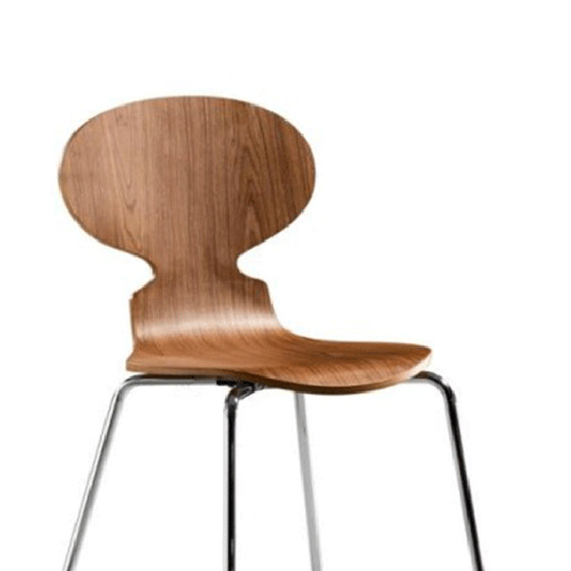 Metal and Wood Armless Dining Chairs Contemporary Side Chair Set