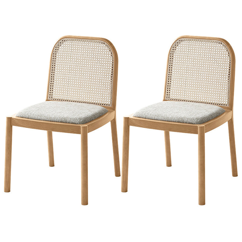 Traditional Armless Dining Chairs Solid Wood Side Chair Set for Home