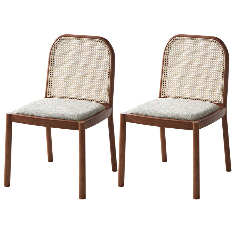 Traditional Armless Dining Chairs Solid Wood Side Chair Set for Home
