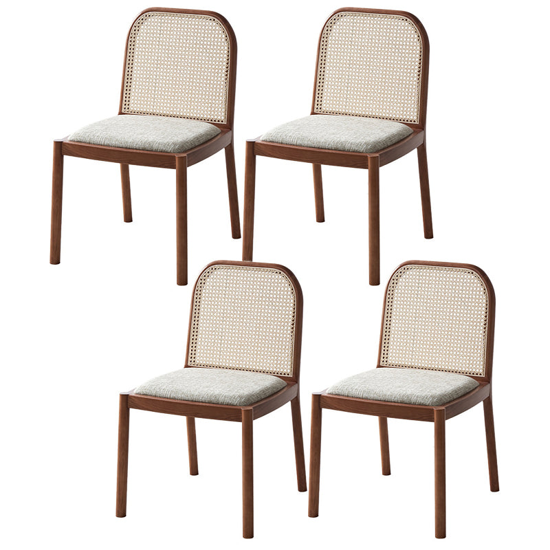 Traditional Armless Dining Chairs Solid Wood Side Chair Set for Home