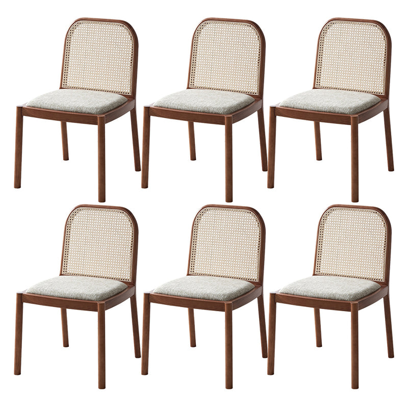 Traditional Armless Dining Chairs Solid Wood Side Chair Set for Home