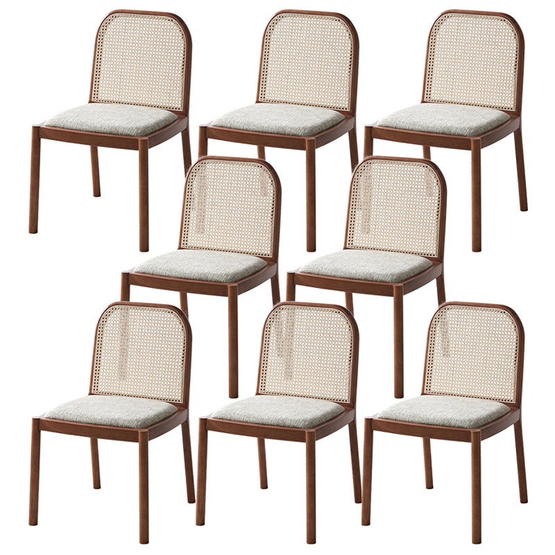 Traditional Armless Dining Chairs Solid Wood Side Chair Set for Home