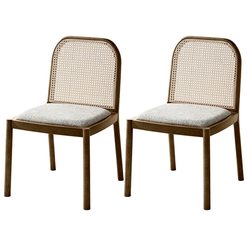 Traditional Armless Dining Chairs Solid Wood Side Chair Set for Home