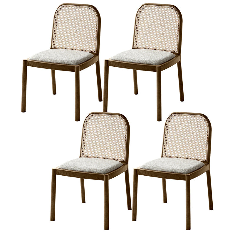 Traditional Armless Dining Chairs Solid Wood Side Chair Set for Home