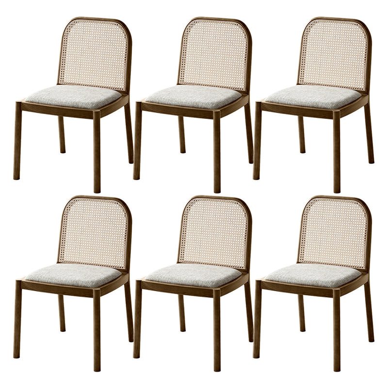 Traditional Armless Dining Chairs Solid Wood Side Chair Set for Home