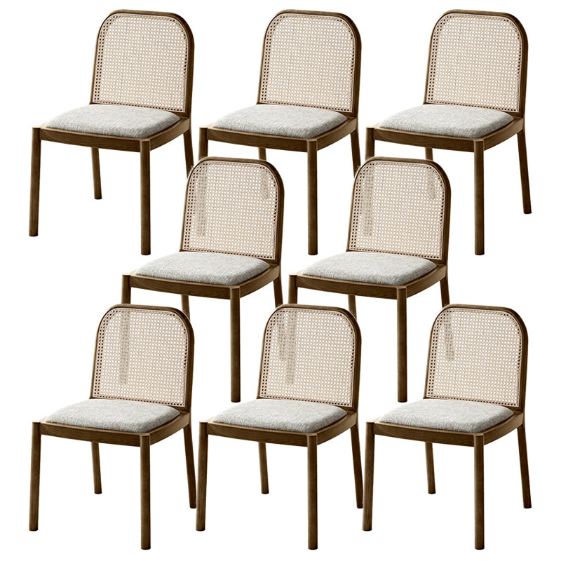 Traditional Armless Dining Chairs Solid Wood Side Chair Set for Home