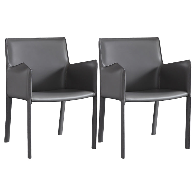 Modern Upholstered Dining Arm Chair Faux Leather Dining Accent Chair