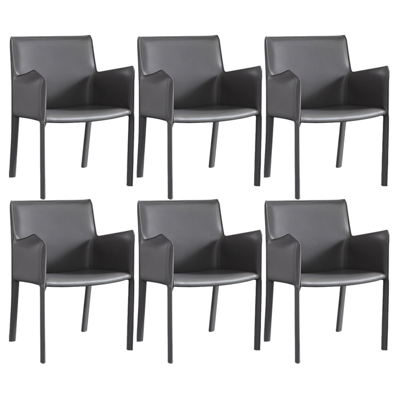 Modern Upholstered Dining Arm Chair Faux Leather Dining Accent Chair