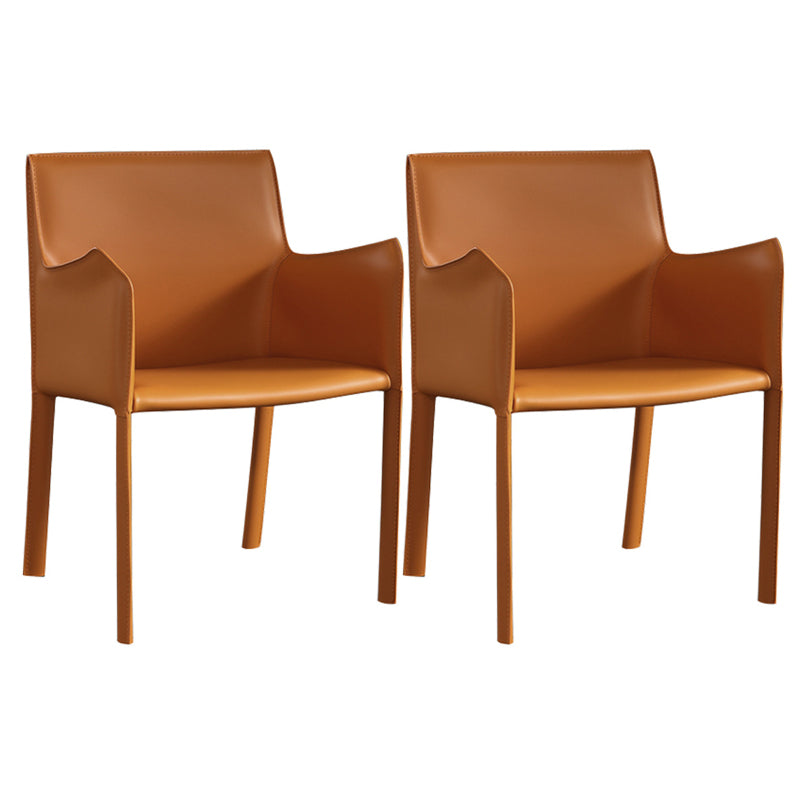 Modern Upholstered Dining Arm Chair Faux Leather Dining Accent Chair