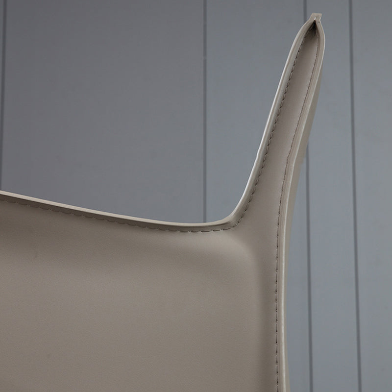 Modern Upholstered Dining Arm Chair Faux Leather Dining Accent Chair