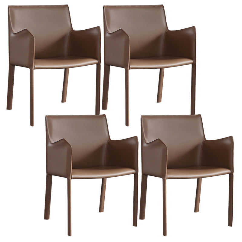 Modern Upholstered Dining Arm Chair Faux Leather Dining Accent Chair