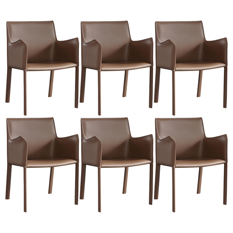 Modern Upholstered Dining Arm Chair Faux Leather Dining Accent Chair
