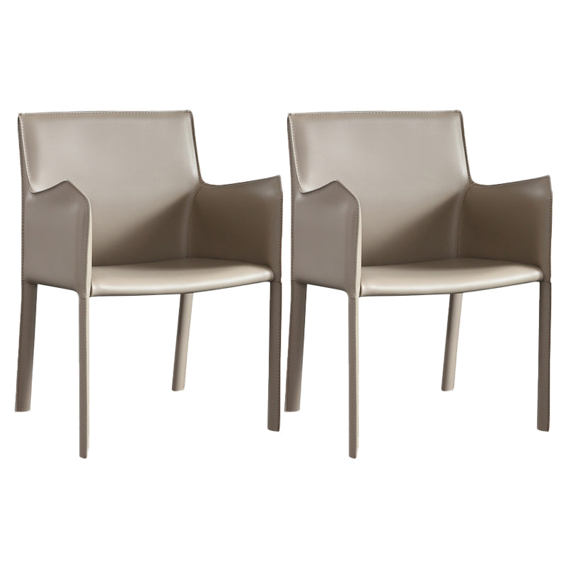 Modern Upholstered Dining Arm Chair Faux Leather Dining Accent Chair