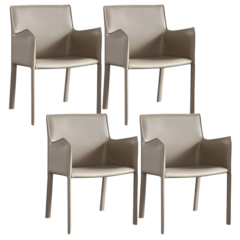 Modern Upholstered Dining Arm Chair Faux Leather Dining Accent Chair