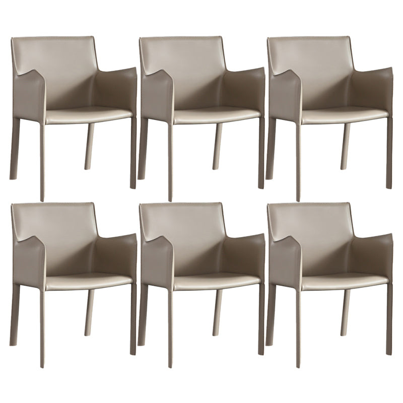 Modern Upholstered Dining Arm Chair Faux Leather Dining Accent Chair