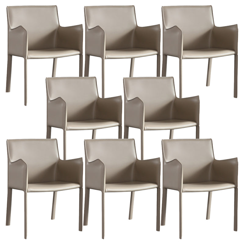 Modern Upholstered Dining Arm Chair Faux Leather Dining Accent Chair