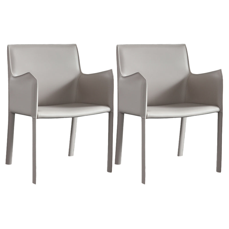Modern Upholstered Dining Arm Chair Faux Leather Dining Accent Chair