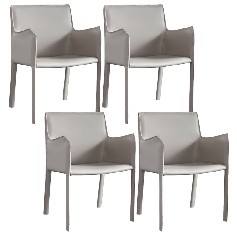 Modern Upholstered Dining Arm Chair Faux Leather Dining Accent Chair