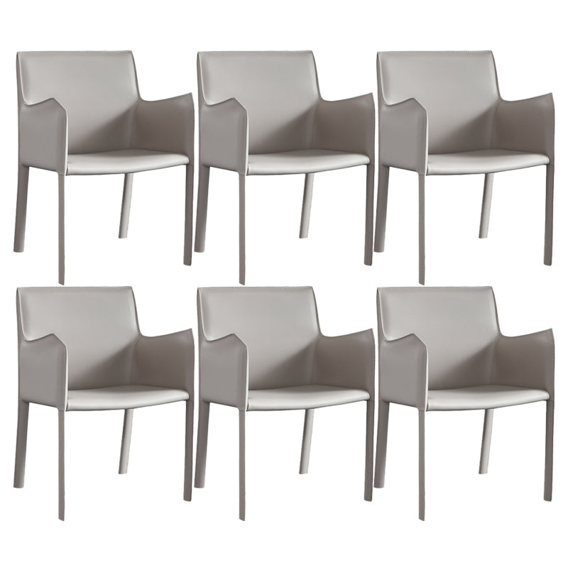 Modern Upholstered Dining Arm Chair Faux Leather Dining Accent Chair