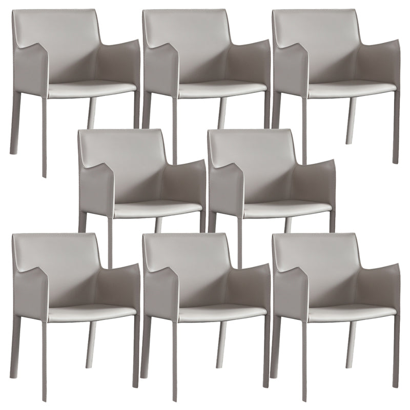 Modern Upholstered Dining Arm Chair Faux Leather Dining Accent Chair