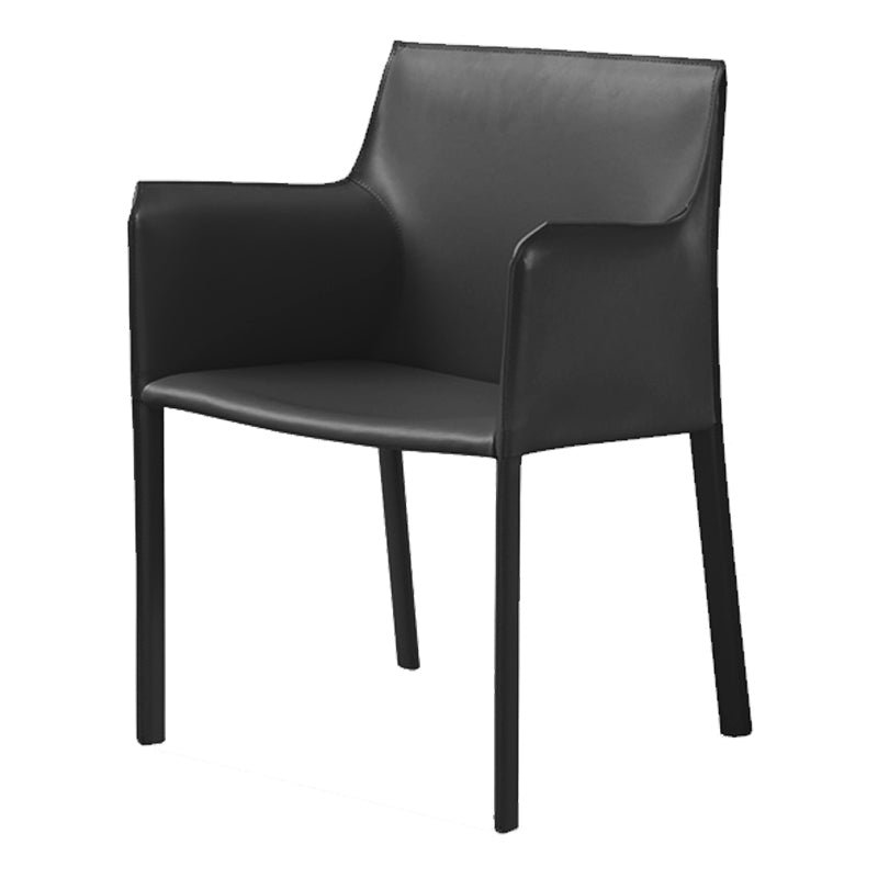 Contemporary Faux Leather Dining Chair Upholstered Dining Arm Chair