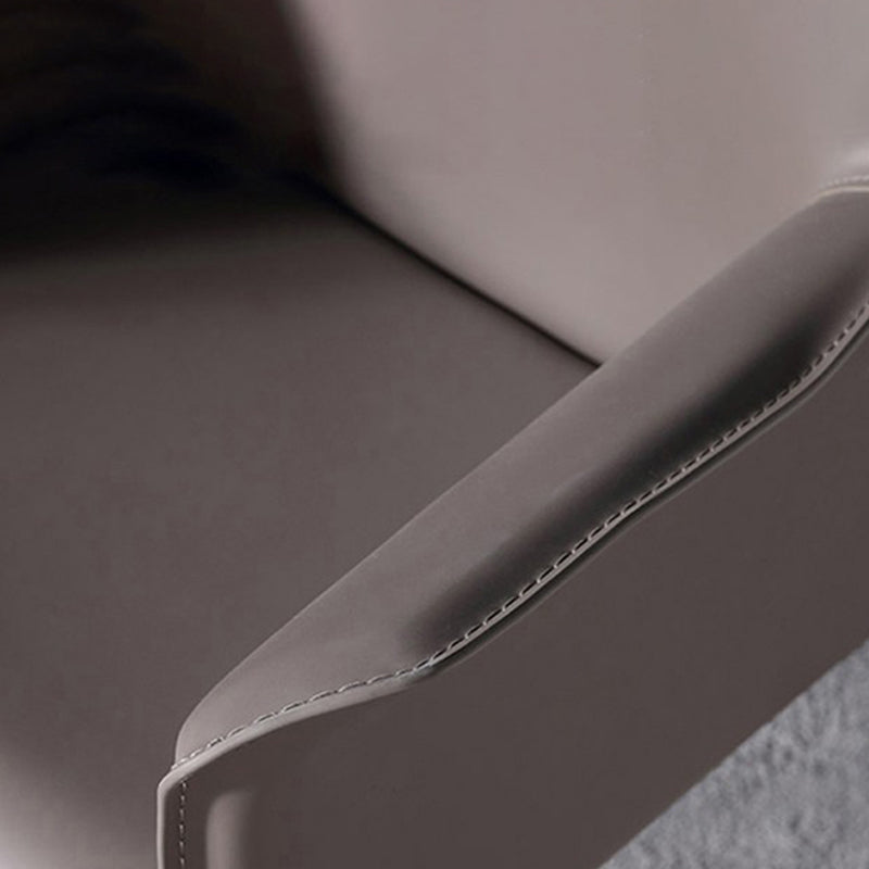 Contemporary Faux Leather Dining Chair Upholstered Dining Arm Chair