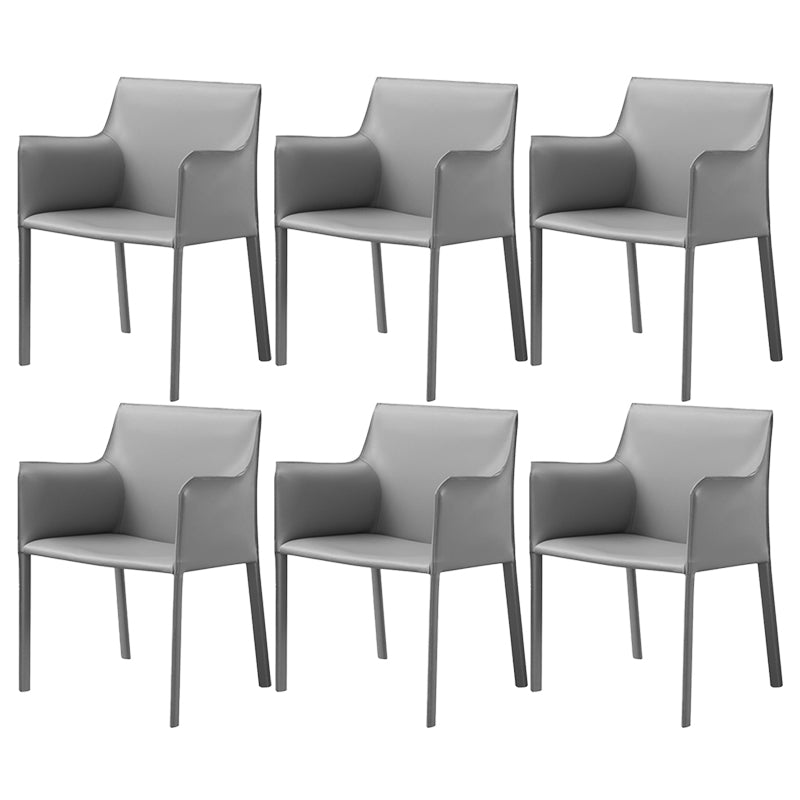 Contemporary Faux Leather Dining Chair Upholstered Dining Arm Chair