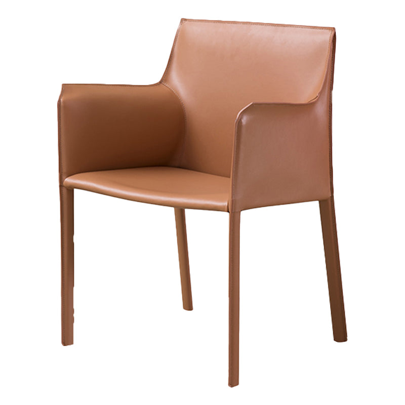 Contemporary Faux Leather Dining Chair Upholstered Dining Arm Chair