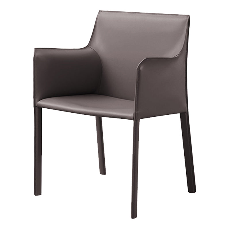 Contemporary Faux Leather Dining Chair Upholstered Dining Arm Chair