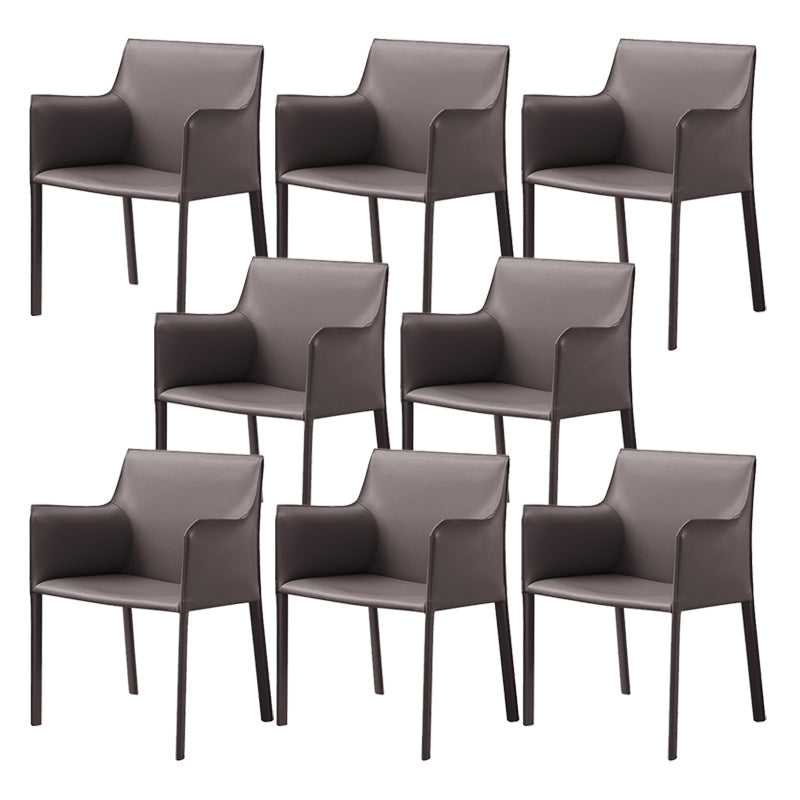 Contemporary Faux Leather Dining Chair Upholstered Dining Arm Chair