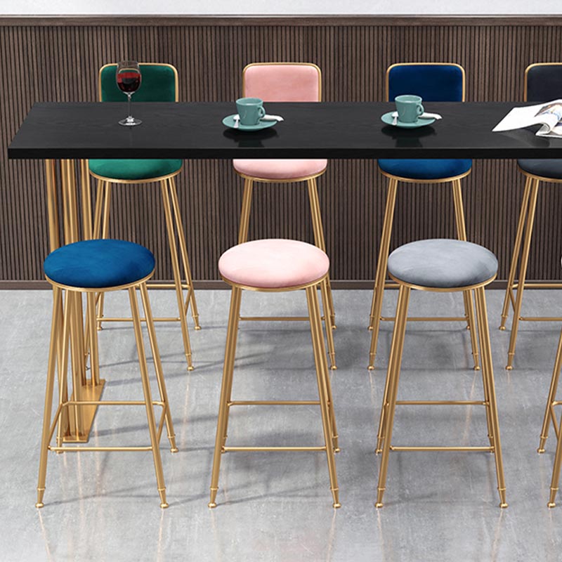 Glam Style Rectangle Bar Table Solid Wood Bar Dining Table for Indoor