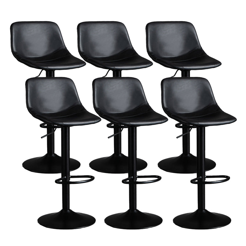 Industrial Metal Barstool Faux Leather Counter Stool for Home