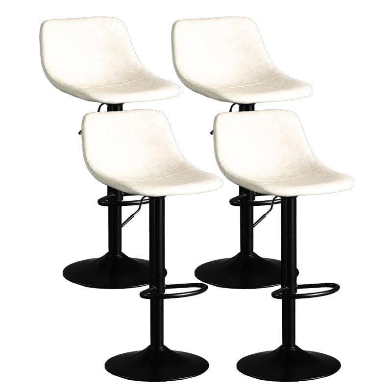 Industrial Metal Barstool Faux Leather Counter Stool for Home