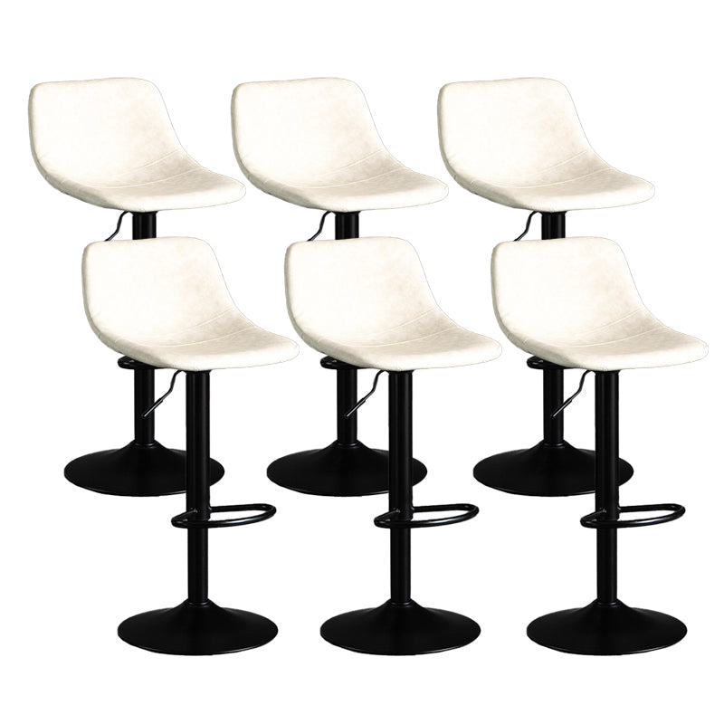 Industrial Metal Barstool Faux Leather Counter Stool for Home