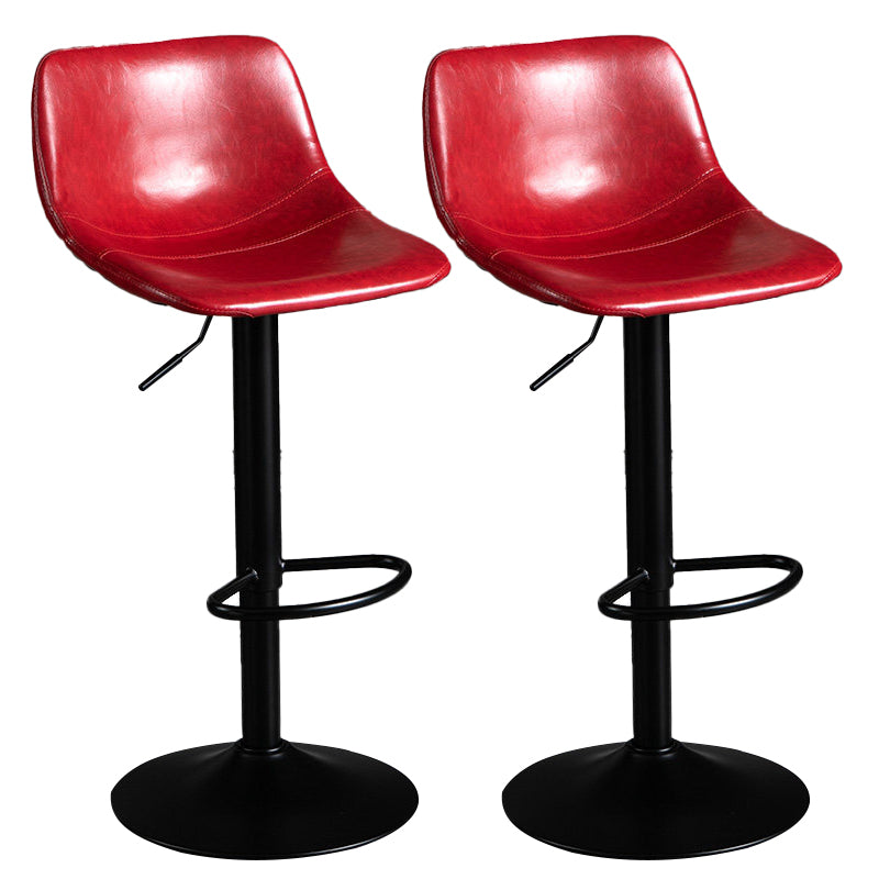 Industrial Metal Barstool Faux Leather Counter Stool for Home