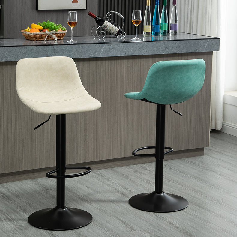 Industrial Metal Barstool Faux Leather Counter Stool for Home