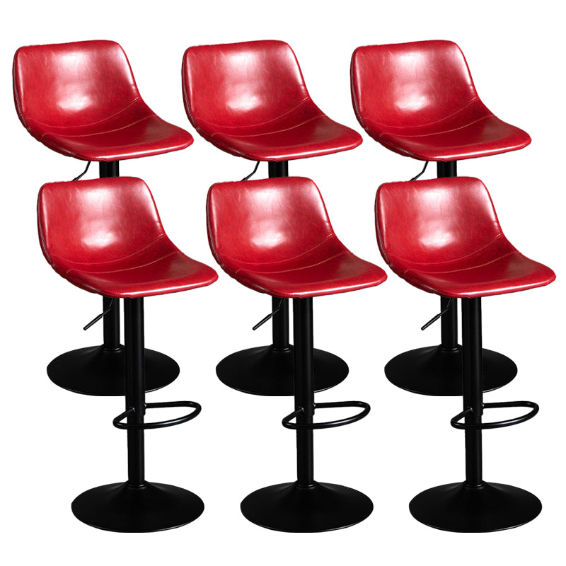 Industrial Metal Barstool Faux Leather Counter Stool for Home