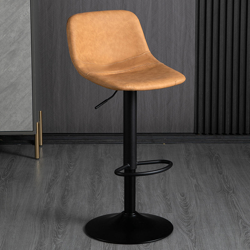Industrial Metal Barstool Faux Leather Counter Stool for Home