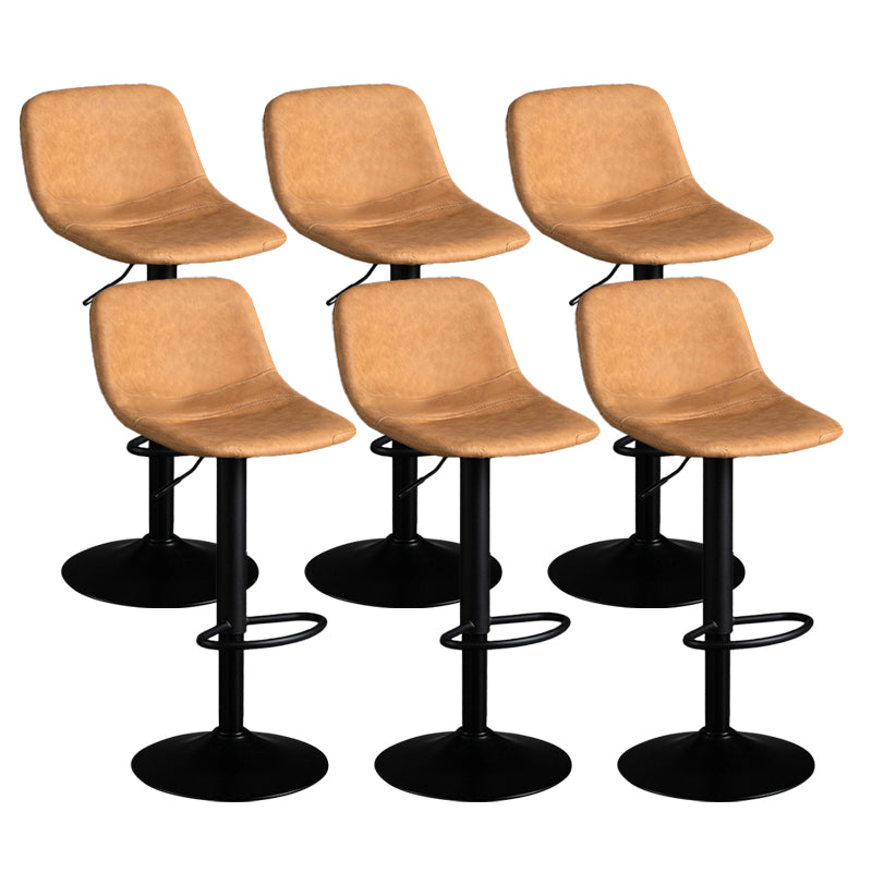 Industrial Metal Barstool Faux Leather Counter Stool for Home