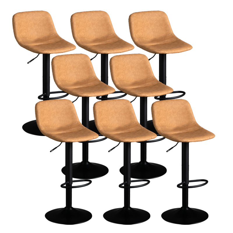 Industrial Metal Barstool Faux Leather Counter Stool for Home