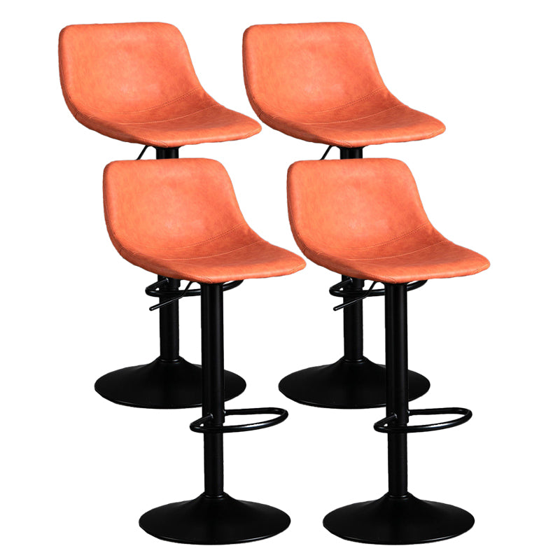 Industrial Metal Barstool Faux Leather Counter Stool for Home