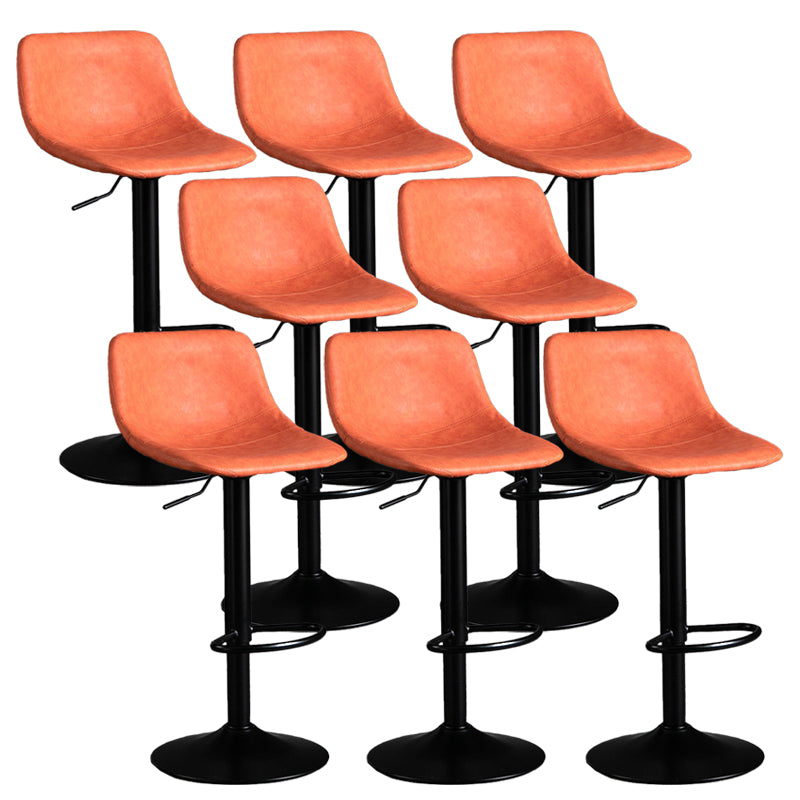 Industrial Metal Barstool Faux Leather Counter Stool for Home