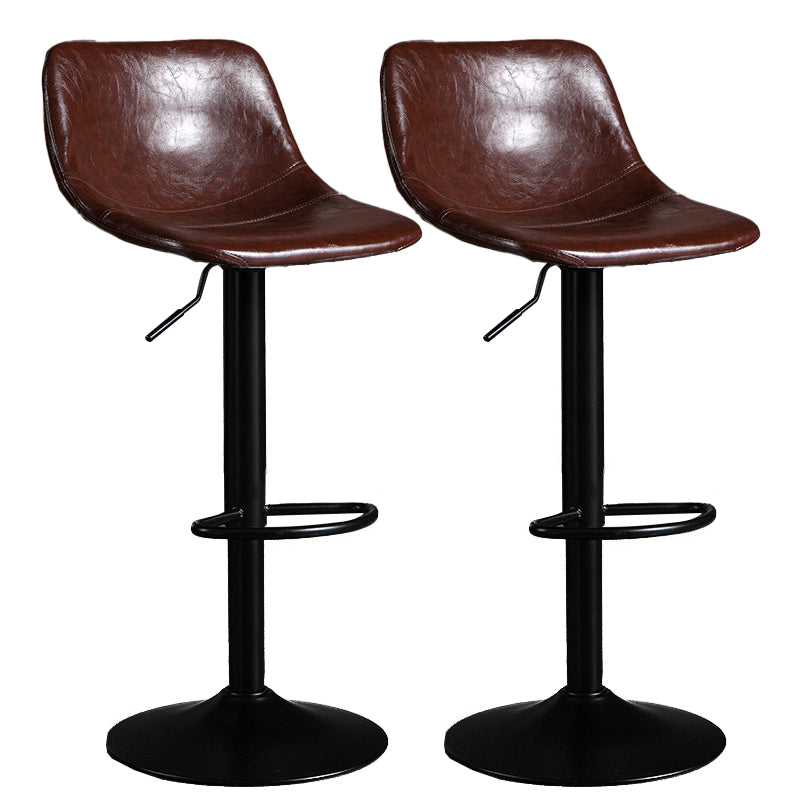 Industrial Metal Barstool Faux Leather Counter Stool for Home