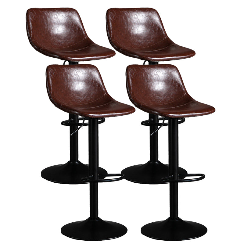 Industrial Metal Barstool Faux Leather Counter Stool for Home