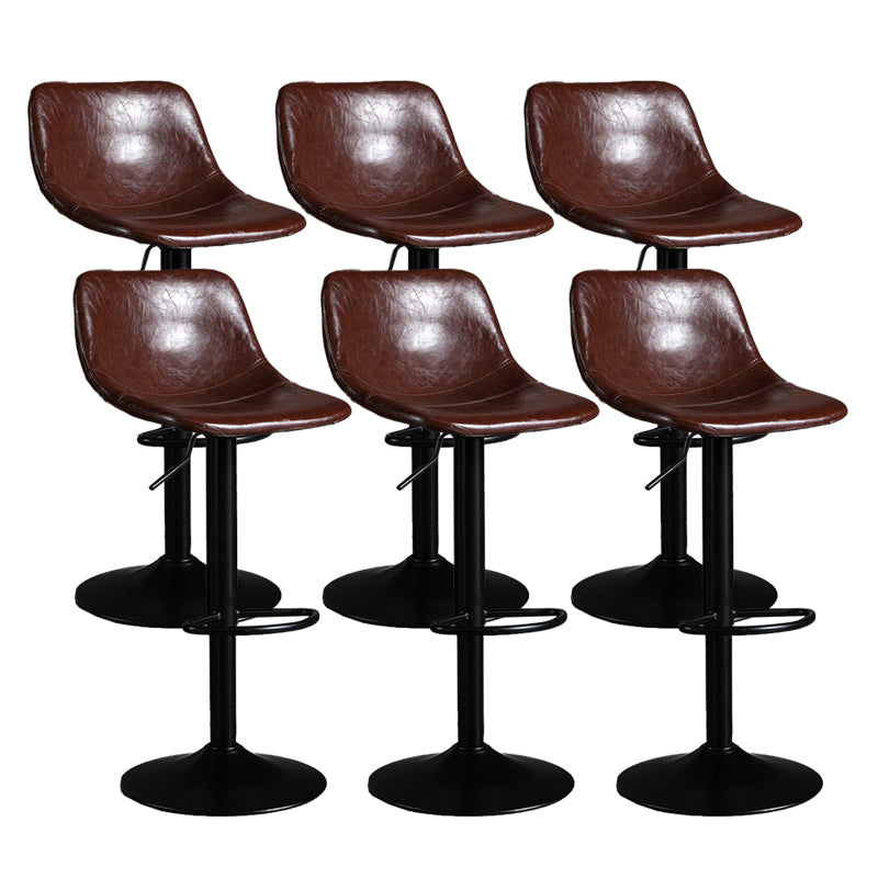 Industrial Metal Barstool Faux Leather Counter Stool for Home